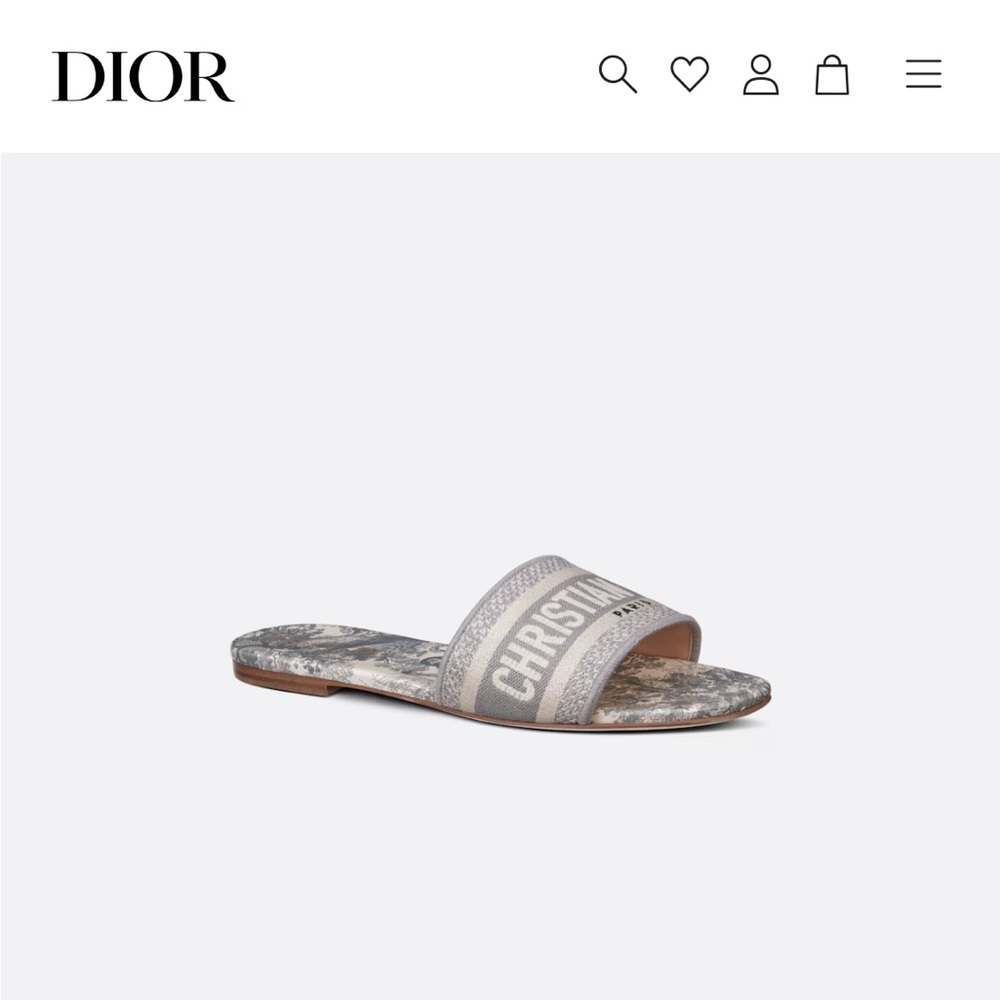 DIOR Dway Slides - Light Grey
